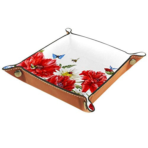 Beautiful Flowers and Butterflies Dice Tray Dice Rolling Tray Holder Storage Box Dice Tray for RPG DND Table Games Dice Tray