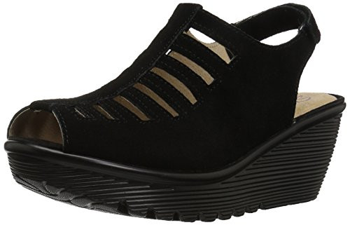 Skechers Cali Women s Parallel-Trapezoid Wedge Sandal  black  9 M US