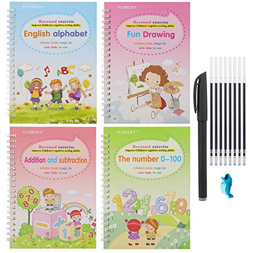 Magic Practice Copybook Reusable Magic Calligraphy Book Set with Pen for Kids Handwriting Copybook Number Tracing Book for Beginners Children Magic Practice Copybook Reusable Magic Calligraphy Book Set with Pen for Kids Handwriting Copybook Number Tracing Book for Beginners Children