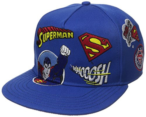 Concept One Men s Superman Patches Flatbrim Baseball Cap  Navy  One Size