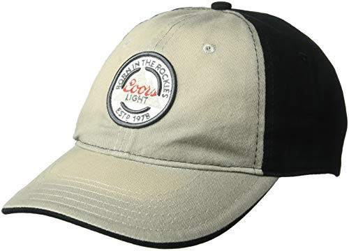 Concept One Men s Coors Light Adjustable Baseball Cap with Patch  Black Grey  One Size
