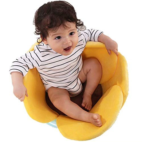 Baby Bath Lotus Cushion Sink Bather Petal Newborn Bathtub Mat Bathing Tub Seat Support Lounger Flower Bathing Pad Non-Slip Safety Sink Insert Tub Yellow