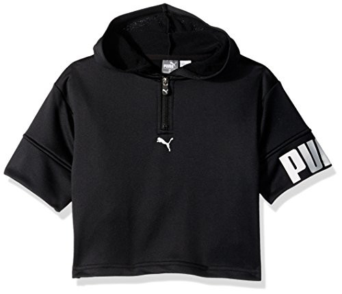 PUMA Little Girls  Squad Full Zip Hoodie with Logo  Black  6