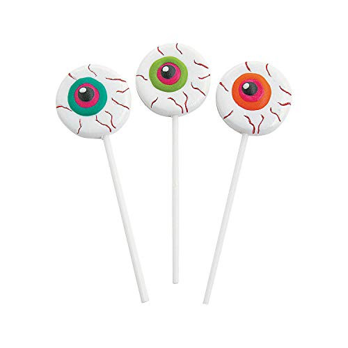 Eyeball Suckers for Halloween - 12 individually wrapped lollipops - Party Candy Eyeball Suckers for Halloween - 12 individually wrapped lollipops - Party Candy