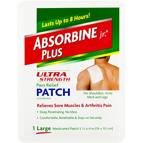 Absorbine Jr. Ultra Strength Pain Relief Patch -Relieves Sore Muscles and Arthritis Pain - Up to 8 Hours of Pain Relief - 1 Patch