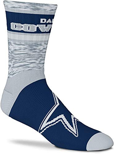 For Bare Feet Dallas Cowboys Double Deuce Gray Knit Socks -Large 10-13-