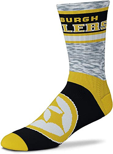 For Bare Feet Pittsburgh Steelers Double Deuce Gray Knit Socks -Large 10-13-