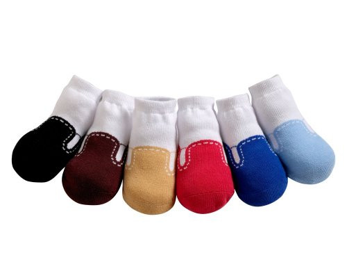 JazzyToes Baby 6 Pair Socks Deck Shoes   Boys   12 24 Months