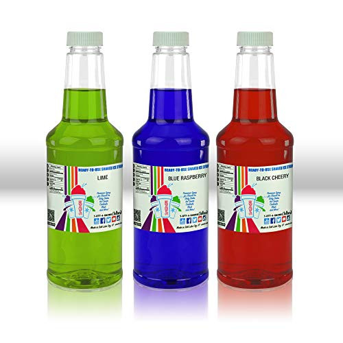 Snowie - Premium Shaved Ice Snow Cone Syrup Ready To Use 3 pack -Sugar Free Pack-