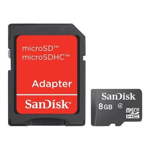 SanDisk 8GB microSDHC Memory Card w SD Adapter SanDisk 8GB microSDHC Memory Card w SD Adapter