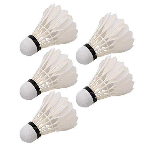 DaMohony Badminton Balls Shuttlecocks Durable Feather Badminton for Beginner Training Competition.-5PCS-