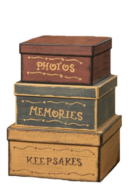Your Heart's Delight Square Photos, Memories, Keepsakes Nesting Boxes, 12-1/2 by 9-Inch, Set of 3 Your Heart's Delight Square Photos, Memories, Keepsakes Nesting Boxes, 12-1/2 by 9-Inch, Set of 3