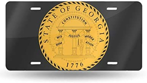 Blake55Albert Seal of Georgia License Plate Frame Front License Plate Decorative License Plate Cover Metal Vanity Tag for Vehicles Auto Car Hoder