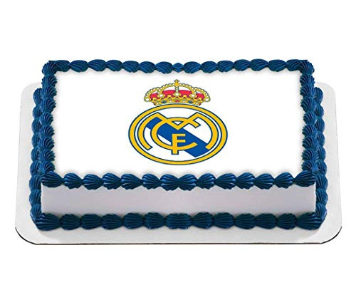 Cakecery Real Madrid Football Club Logo Personalized Edible Cake Topper 1 2 11.7 x 17.5 Birthday Cake Topper