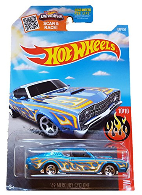 Hot Wheels - 2016 HW Flames 10 10 - 69 Mercury Cyclone Blue on Spring Edition Card 100 250 Hot Wheels - 2016 HW Flames 10 10 - 69 Mercury Cyclone Blue on Spring Edition Card 100 250