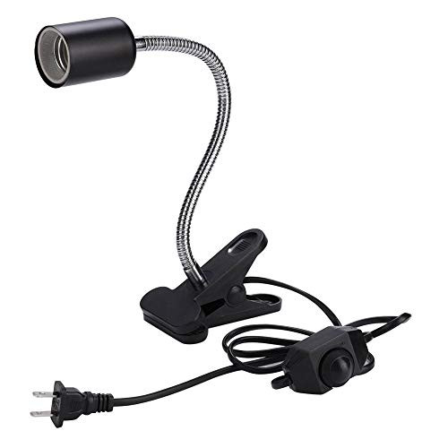 Reptile Heat Lamp  Flexible Clamp Lamp Fixture Durable Reptiles Pet Habitat Heat Lamp Holder Stand with Temperature Switch  Clamp Design for Lizard Turtle Snake Aquarium-US-