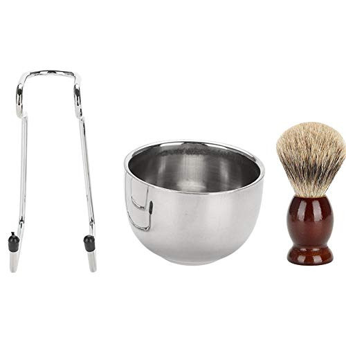 Men Beard Shaving Set Professional Stainless Steel Bowl Stand Brush Mustache Shaving Brush Shaving Tool Shaving Kit -???- Men Beard Shaving Set Professional Stainless Steel Bowl Stand Brush Mustache Shaving Brush Shaving Tool Shaving Kit -???-