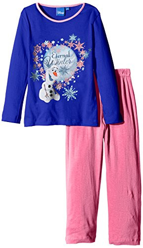 Textiel Trade Disney Girl s Frozen Olaf Long Pajama Set  6  Blue