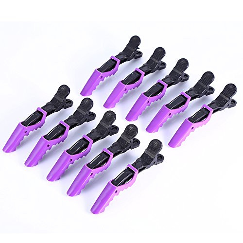 ?????? ??? ???? ?????Hair Salon Clip  10PCS Purple Salon Hair Clip Non-Slip Alligators Hairdressing Sectioning Hairpin Accessories -Products Quality Assurance