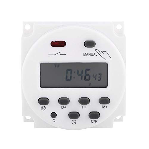 Digital Timer Switch Mini LCD Digital Weekly Programmable Micro Computer Time Switch 17on and 17off Relay Timer-110V-