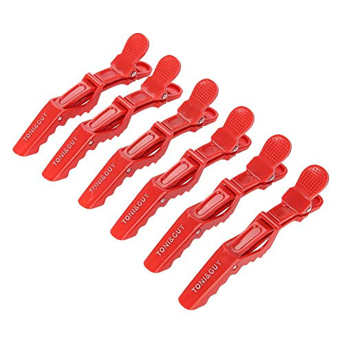 6PCs Red Hairdressing Sectioning Clamp Hair for Salon or Barber Shop Non-slip High Temperature Resistant Hair Barrette Salon Clip Hair Accessories Single Prong Clip Barber Tool-??- 6PCs Red Hairdressing Sectioning Clamp Hair for Salon or Barber Shop Non-slip High Temperature Resistant Hair Barrette Salon Clip Hair Accessories Single Prong Clip Barber Tool-??-