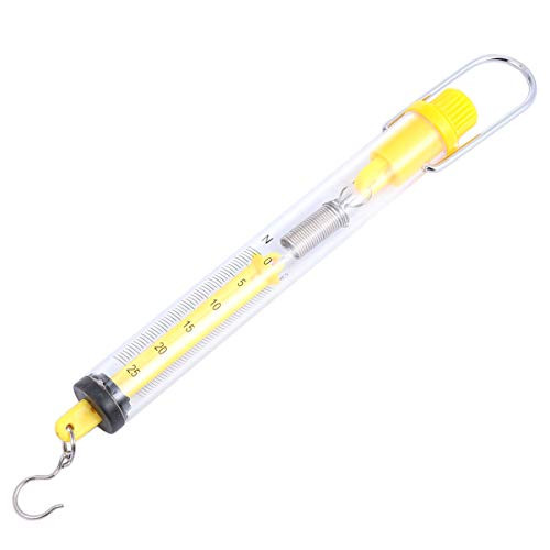 ULTECHNOVO 2pcs Plastic Spring Scale Newton Force Meter Spring Scale Portable Mechanical Balance Tubular Hanging Scale Cylinder with Hook for Teacher Student 2.5kg