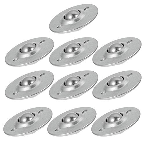 Scicalife 10pcs Roller Ball Transfer Bearing Flange Mounted Carbon Steel Round Ball Transfer Unit Universal Rotation Ball Casters for Conveyor Roller Stand