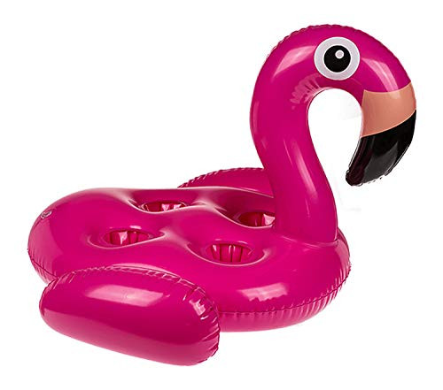 OOTB Inflatable Beverage Can Holder  Flamingo  for 4 Beverage Cans  Ca. 55 cm