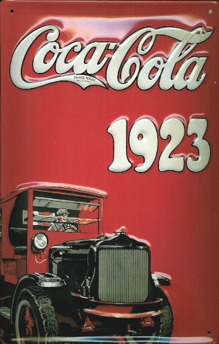 Coca Cola 1923 Van Embossed Steel Sign 12 inch x 8 inch -hi-