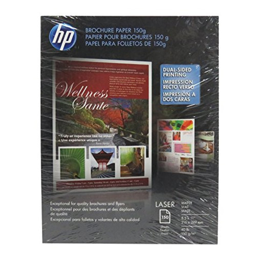 HP Brochure Paper Laser Matte 8.5" x 11" 40 lb 150g (Q6543A) 150 Sheets - For Exceptional Brochures, Flyers and Handouts