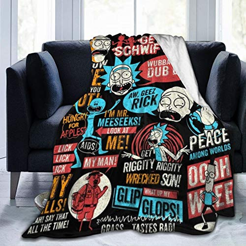customgogo Rick  and  Morty Ultra-Soft Micro Fleece Blanket 50 inchX40 inch Flannel Super Soft Blanket Lightweight Throw Blanket Air Conditioning Blanket.