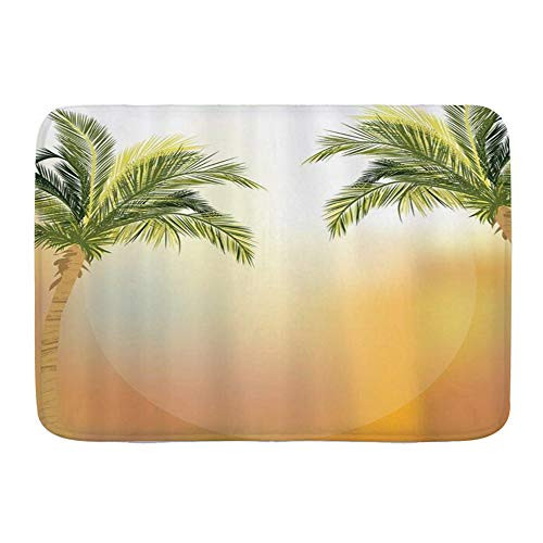 WINCAN Bath Mat Rug Beautiful Tropical Palm Trees Plush Bathroom Decor Mats with Non Slip Backing 29.5 inch X 17.5 inch