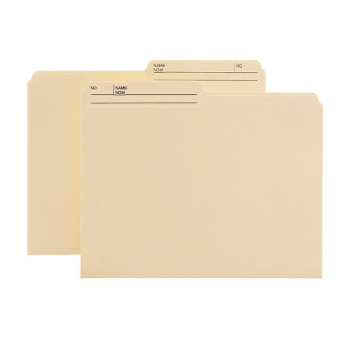 Smead Reversible Heavyweight File Folder, 1/2-Cut Right Printed Tab, Letter Size, Manila, 100 per Box (10445)