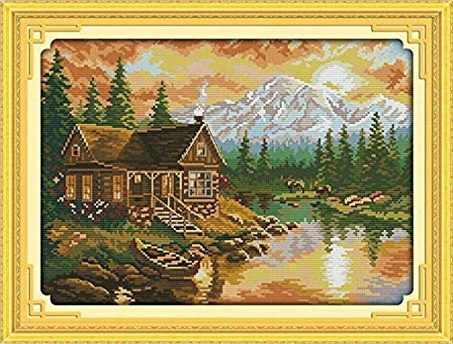 QLCUY Cross Stitch Embroidery Starter Kits Stamped Beginners Embroidery Farm Sunset 16x20inch Kids or Adults Pre-Printed Fabric DIY Embroidery Crafts Needlepoint Kit Cross Stitch Home Decor 11CT QLCUY Cross Stitch Embroidery Starter Kits Stamped Beginners Embroidery Farm Sunset 16x20inch Kids or Adults Pre-Printed Fabric DIY Embroidery Crafts Needlepoint Kit Cross Stitch Home Decor 11CT