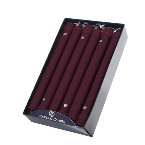 Colonial Candle Classic Tapers, 10-Inch, Mulberry, Pack of 12