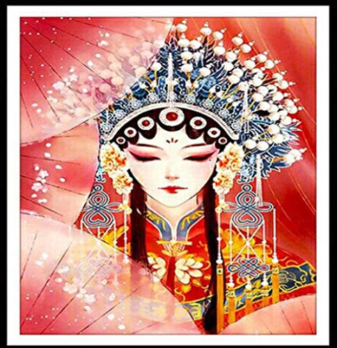QLCUY Cross Stitch Embroidery Starter Kits Stamped Beginners Embroidery Ancient Opera 16x20inch Kids or Adults Pre-Printed Fabric DIY Embroidery Crafts Needlepoint Kit Cross Stitch Home Decor 11CT