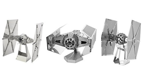 Fascinations Metal Earth Star Wars 3D Model Kits: Tie Fighter, DV Tie Fighter, and Special Forces Tie Fighter - 3pc Bundle