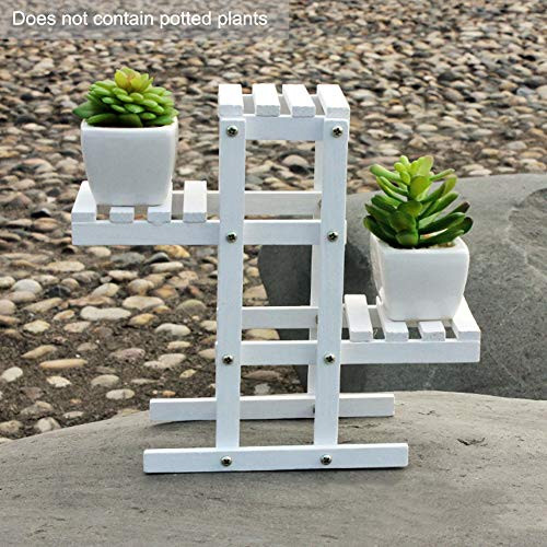 ZFRANC Wooden Plant Stand 3 Tier Vertical Shelf Flower Display Rack Indoor Outdoor Damp proofing Flower Pot Holder for Garden Patio Balcony Bedroom Office