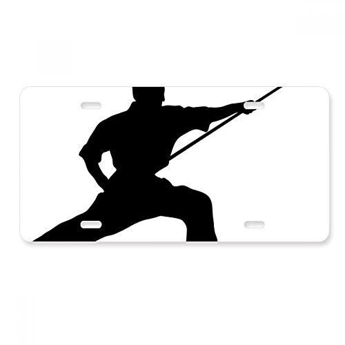 DIYthinker China Shaolin Stick Kung Fu Culture License Plate Car Decoration Stainless Steel Accessory