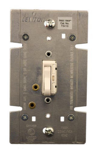 Leviton TGI10-1LW, ToggleTouch Preset Digital 1000W Incandescent Dimmer, Single Pole and 3-Way, White