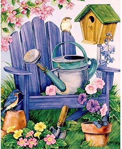 QLCUY Cross Stitch Embroidery Starter Kits Stamped Beginners Embroidery Guitar Flower 40x50cm Kids or Adults Pre-Printed Fabric DIY Embroidery Crafts Needlepoint Kit Cross Stitch Home Decor 11CT
