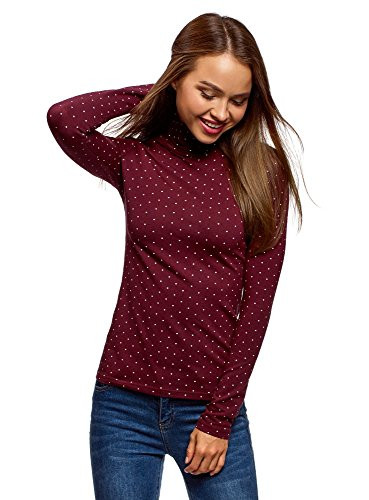 oodji Ultra Women s Cotton Turtleneck Top  Red  US 6   EU 40   M