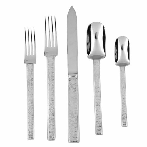 Fortessa Acqua 18/10 Stainless Steel Flatware, 5 Piece Place Setting, Service for 1