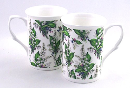 Pair (2) Fine English Bone China Mugs - Lily Chintz - Adderley Fine China - England Pair (2) Fine English Bone China Mugs - Lily Chintz - Adderley Fine China - England