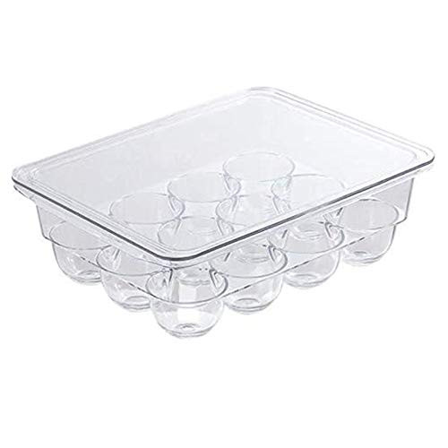 ALIKEE Egg Holder Refrigerator Storage Box Egg Storage Container Eggs Tray with Lid Stores 12 Eggs for Kitchen and Refrigerator