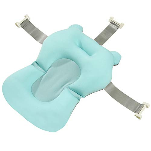 Tiamu Baby Shower Bath Tub Pad Non-Slip Bathtub Seat Support Mat Safety Security Bath Support Cushion Foldable Soft Pillow-1