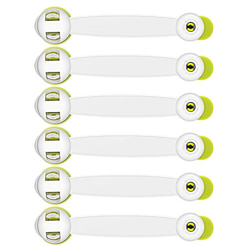 Cabinet Locks Child Safety, Baby Proofing Baby Locks(6 Pack), Cabinet Locks & Straps, Child Proof Cabinet Cupboard Lock Latches with 3M Strong Adhesive Tape