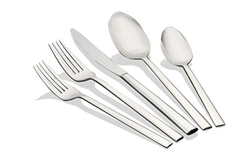 Saken Stainless Steel Flatware Set - Silverware Cutlery with Mirror Finish - 18/10 steel - 20 piece set Service for 4