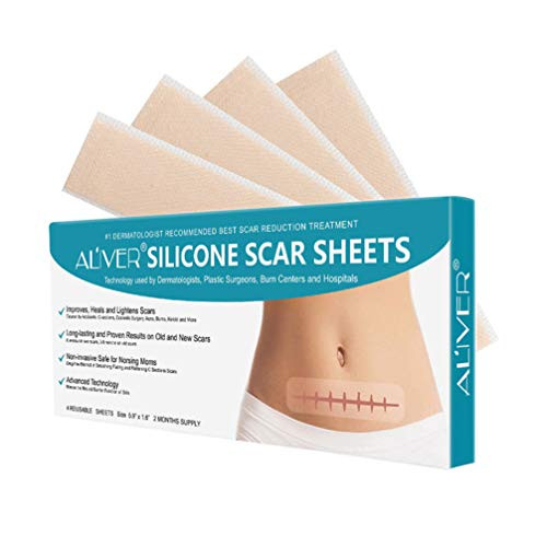 Milisten Scar Removal Sheet Medical Silicone Scar Softening Patch for on Keloid Surgery Injury Burns Acne C Section Scars and More