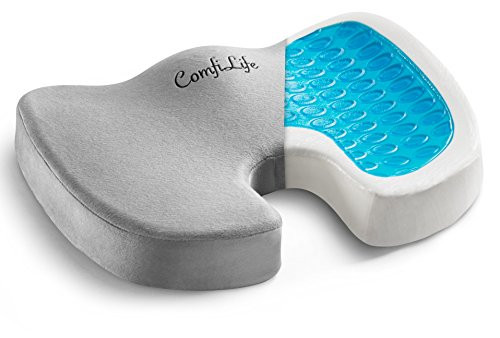 ComfiLife Gel Enhanced Seat Cushion - Non-Slip Orthopedic Memory Foam Coccyx Cushion for Tailbone Pain - Office Chair Car Seat Cushion - Back Pain & Sciatica Relief